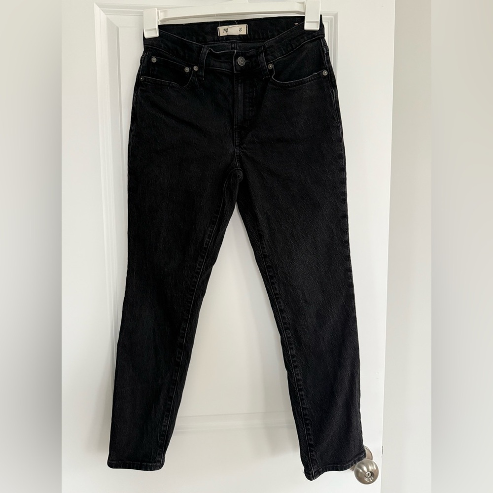 Madewell Women's Black Mid-Rise Straight Leg Jeans